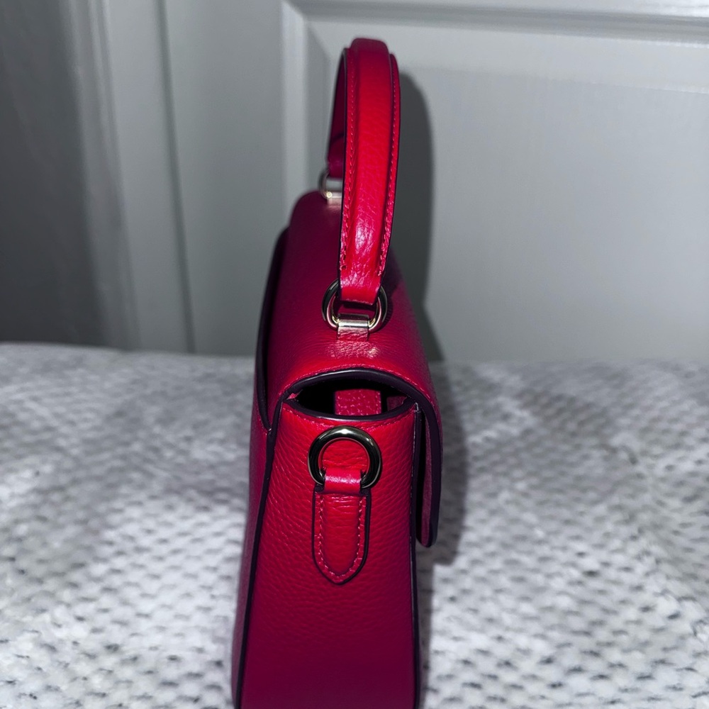 Coach Red Pebble Leather Crossbody - Picture 5 of 8